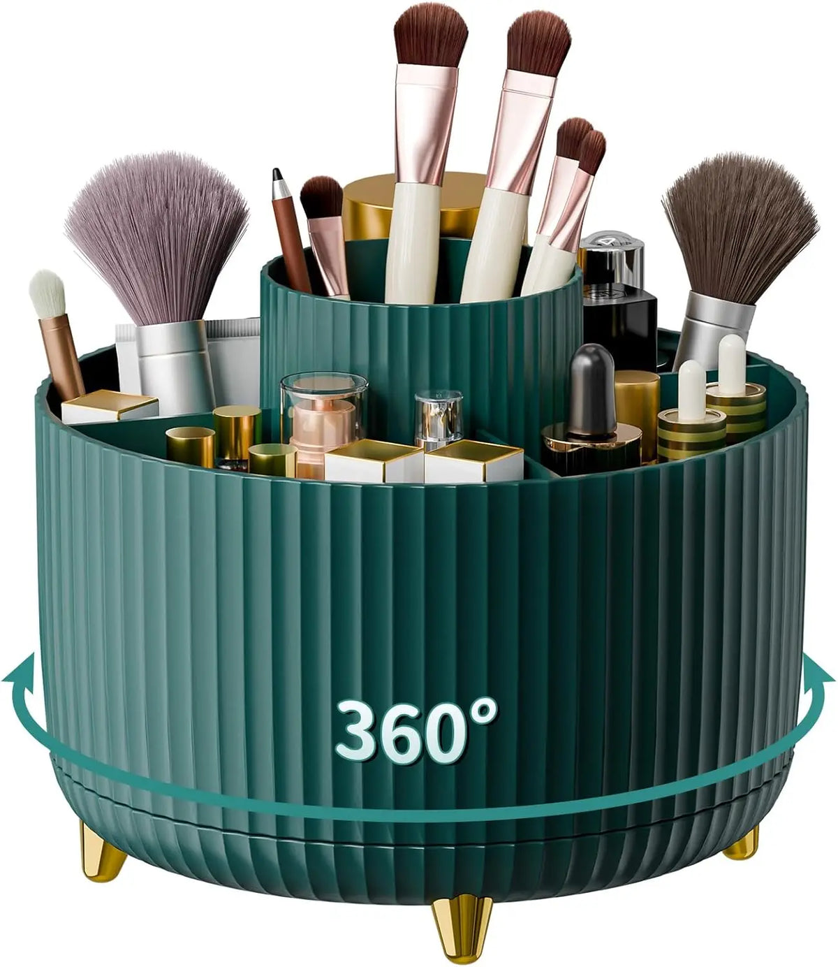 360° Rotating Makeup Brush Holder Organizer