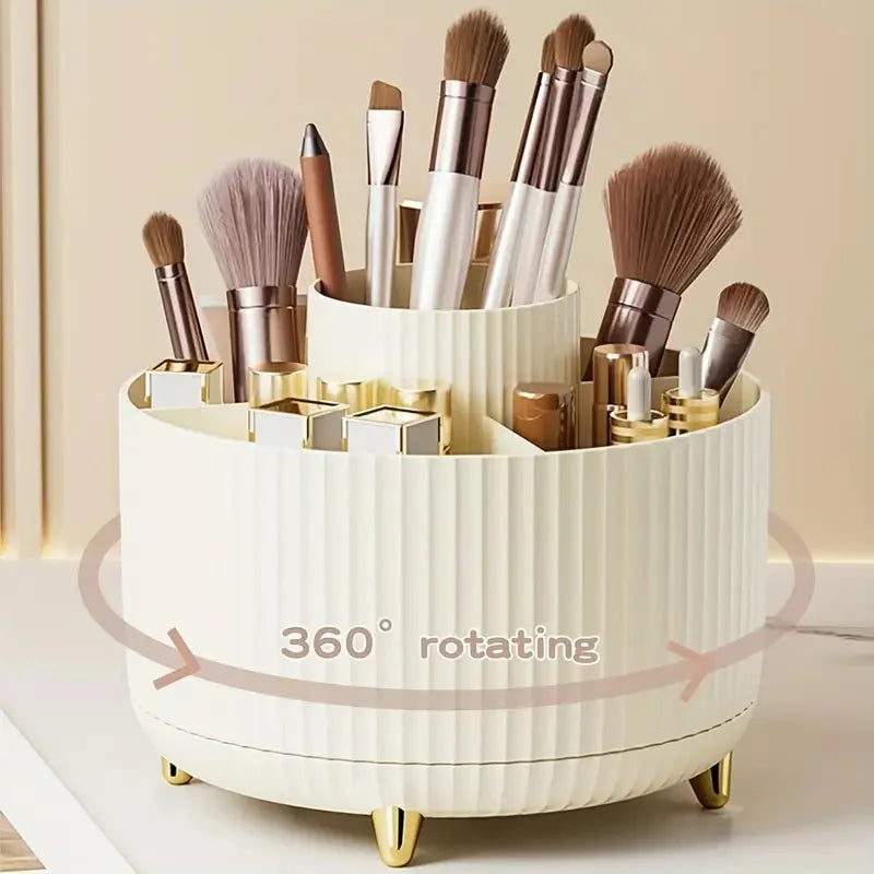 360° Rotating Makeup Brush Holder Organizer