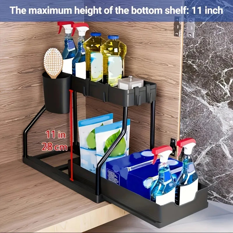 Slide and Store Under Sink Organizer