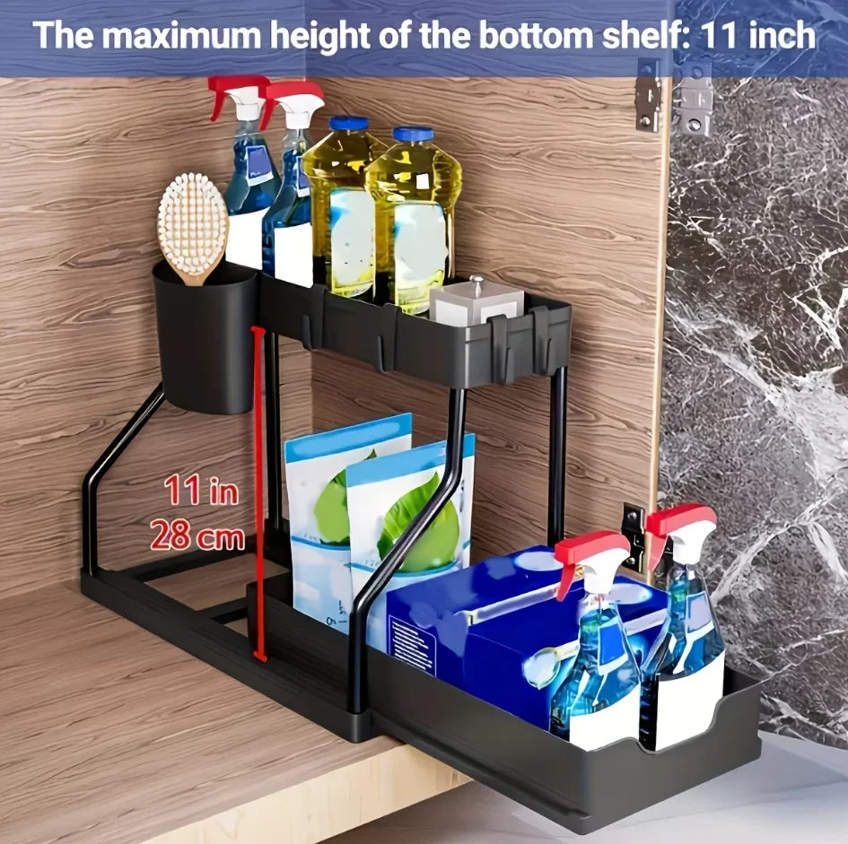 Slide and Store Under Sink Organizer