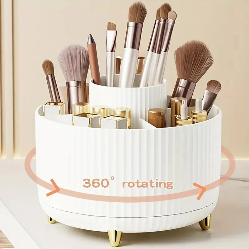 360° Rotating Makeup Brush Holder Organizer
