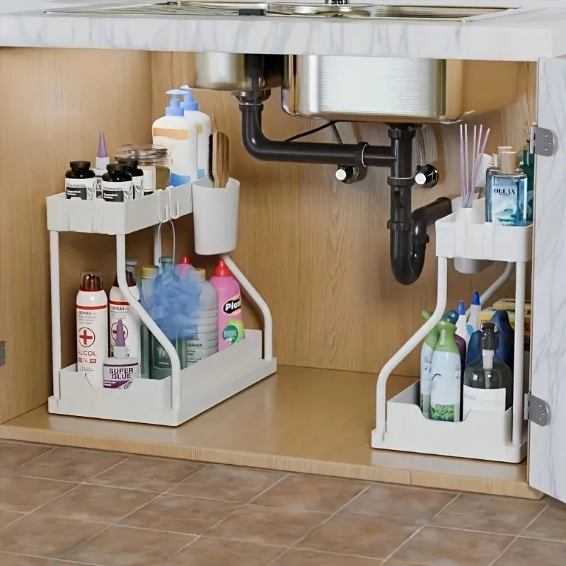 Slide and Store Under Sink Organizer