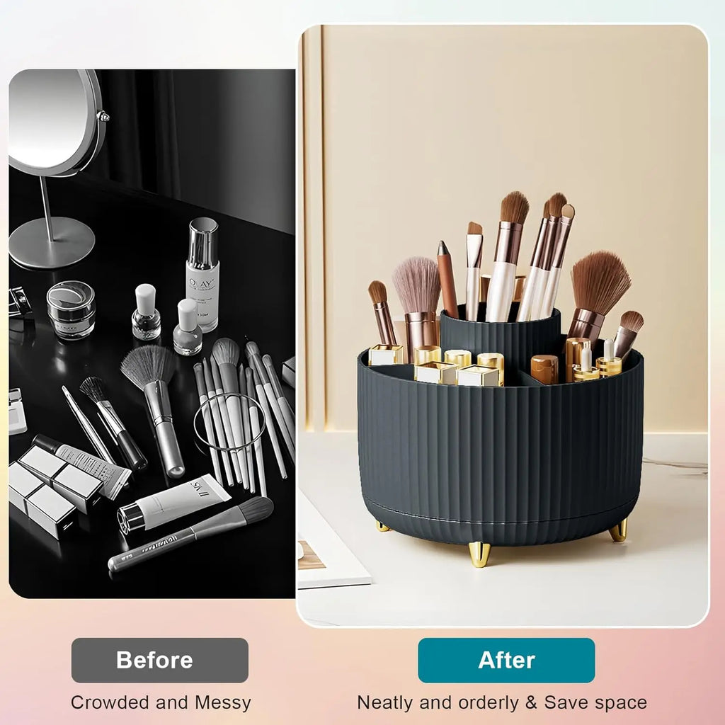 360° Rotating Makeup Brush Holder Organizer