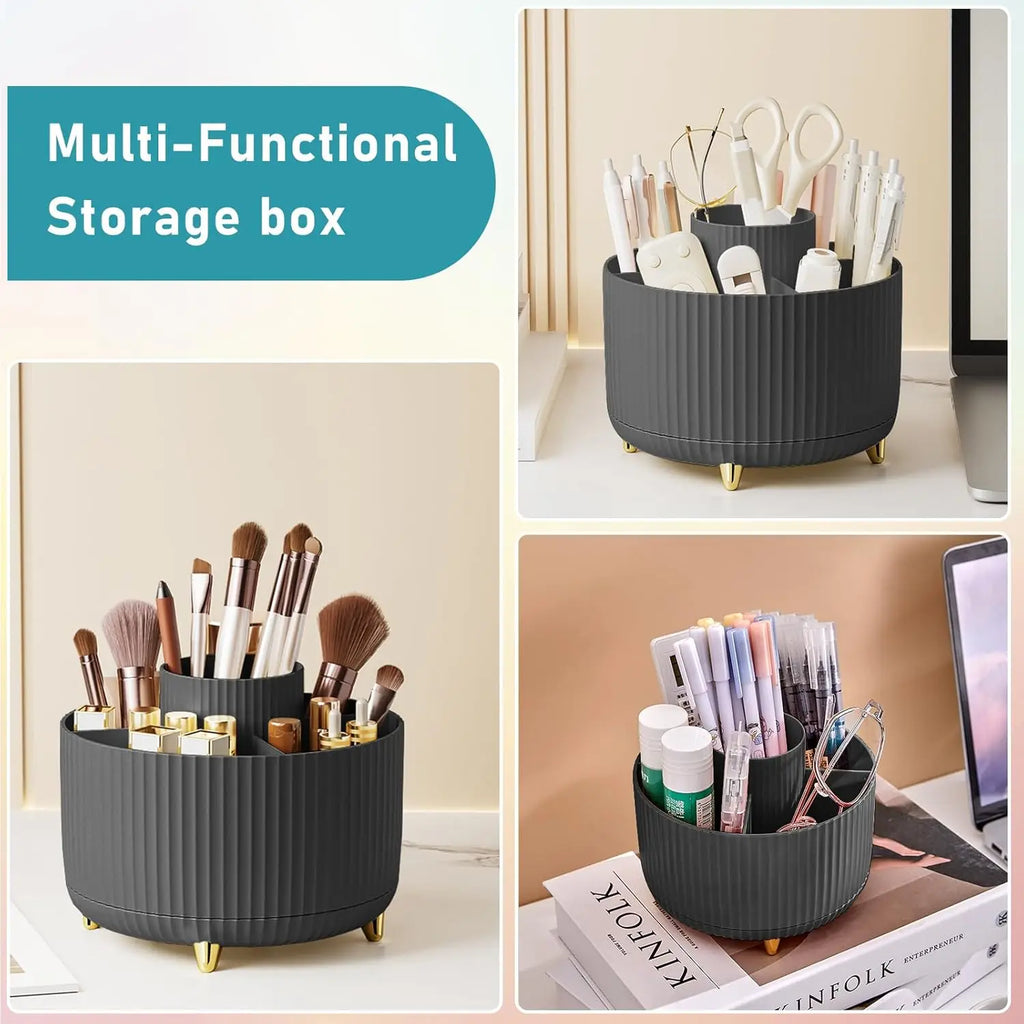 360° Rotating Makeup Brush Holder Organizer